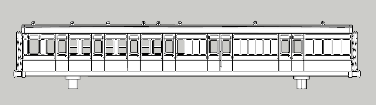 (image for) LSWR Panelled 4 cmpt Brake Corridor Third - SW d1487
